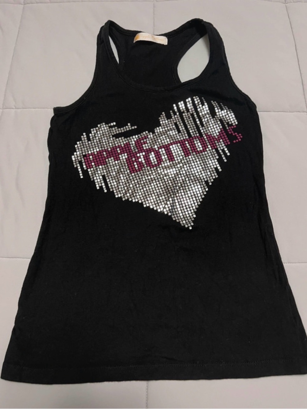 [Vintage] Y2K Apple Bottoms Metallic Foil Heart Tank Top